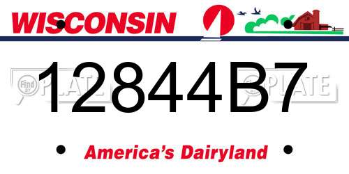 12844B7 Wisconsin License Plate