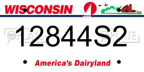 12844S2 Wisconsin License Plate