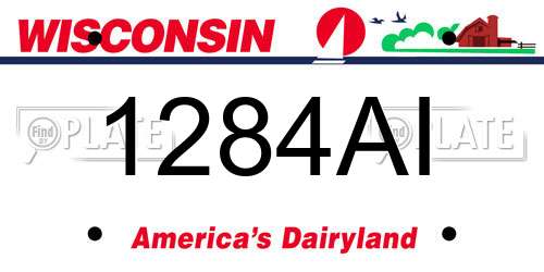 1284AI Wisconsin License Plate