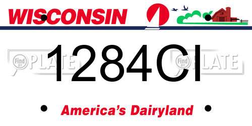 1284CI Wisconsin License Plate