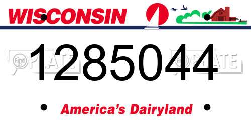 1285044 Wisconsin License Plate