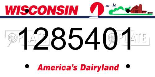 1285401 Wisconsin License Plate