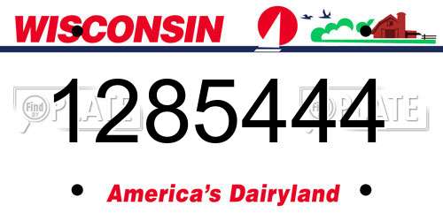 1285444 Wisconsin License Plate