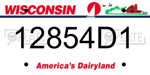 12854D1 Wisconsin License Plate