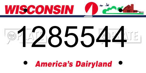 1285544 Wisconsin License Plate