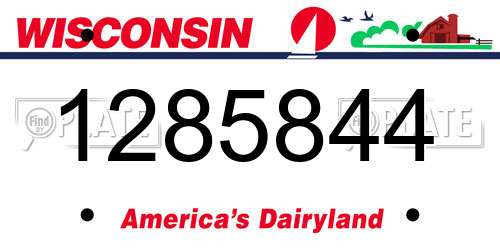 1285844 Wisconsin License Plate