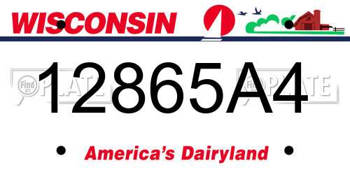 12865A4 Wisconsin License Plate