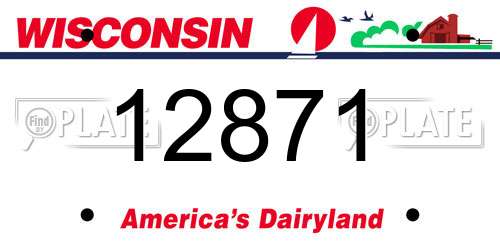 12871 Wisconsin License Plate