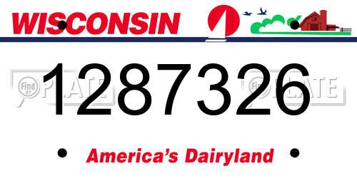 1287326 Wisconsin License Plate
