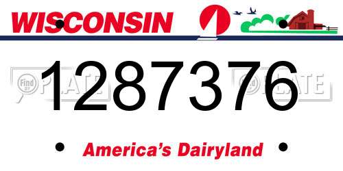 1287376 Wisconsin License Plate