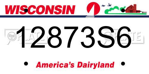 12873S6 Wisconsin License Plate