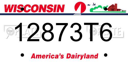 12873T6 Wisconsin License Plate