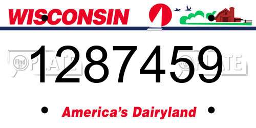 1287459 Wisconsin License Plate