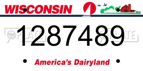1287489 Wisconsin License Plate