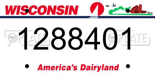 1288401 Wisconsin License Plate