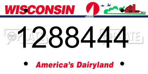 1288444 Wisconsin License Plate