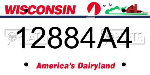 12884A4 Wisconsin License Plate
