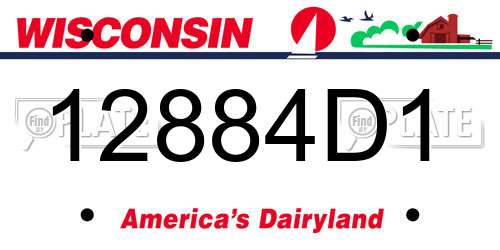 12884D1 Wisconsin License Plate