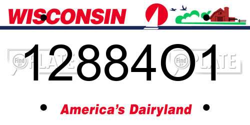 12884O1 Wisconsin License Plate