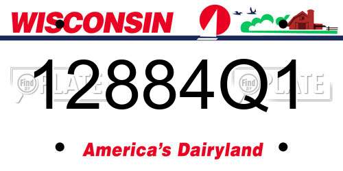 12884Q1 Wisconsin License Plate