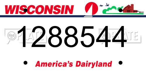 1288544 Wisconsin License Plate