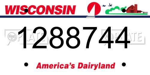 1288744 Wisconsin License Plate