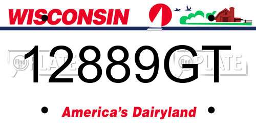 12889GT Wisconsin License Plate