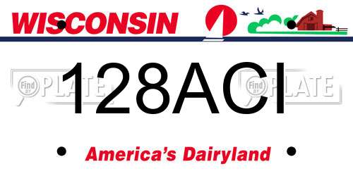 128ACI Wisconsin License Plate