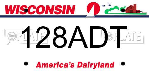 128ADT Wisconsin License Plate