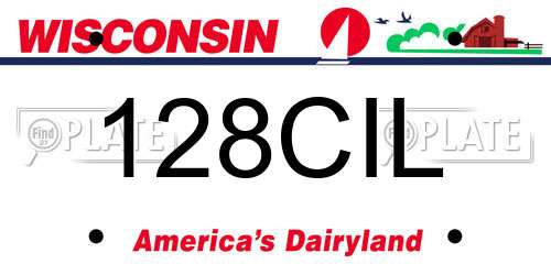 128CIL Wisconsin License Plate