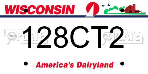 128CT2 Wisconsin License Plate