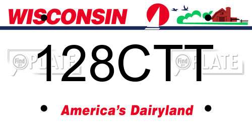 128CTT Wisconsin License Plate