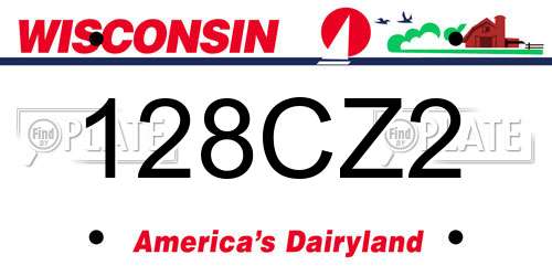 128CZ2 Wisconsin License Plate