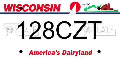 128CZT Wisconsin License Plate