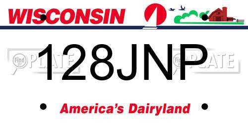 128JNP Wisconsin License Plate