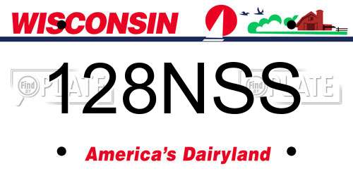 128NSS Wisconsin License Plate
