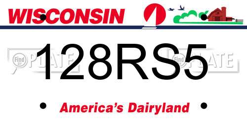 128RS5 Wisconsin License Plate