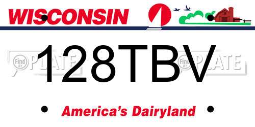 128TBV Wisconsin License Plate