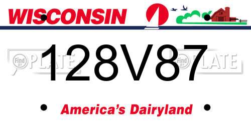 128V87 Wisconsin License Plate