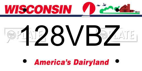 128VBZ Wisconsin License Plate