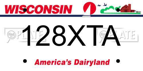 128XTA Wisconsin License Plate