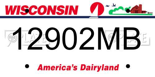 12902MB Wisconsin License Plate