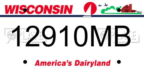 12910MB Wisconsin License Plate