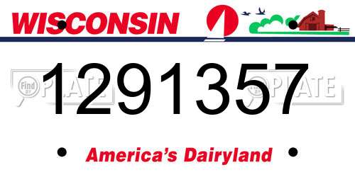 1291357 Wisconsin License Plate