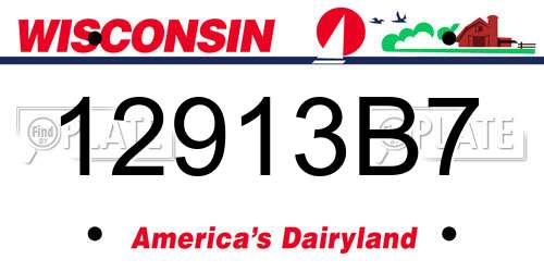 12913B7 Wisconsin License Plate