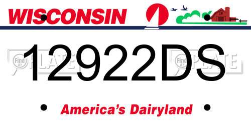 12922DS Wisconsin License Plate