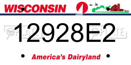12928E2 Wisconsin License Plate