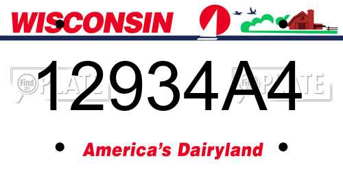 12934A4 Wisconsin License Plate