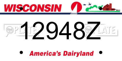 12948Z Wisconsin License Plate
