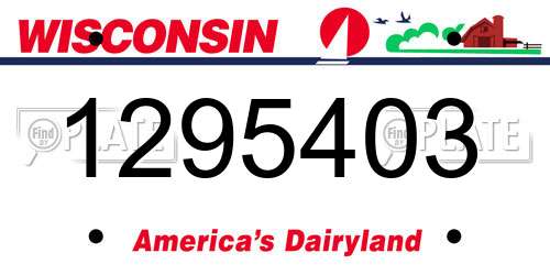 1295403 Wisconsin License Plate
